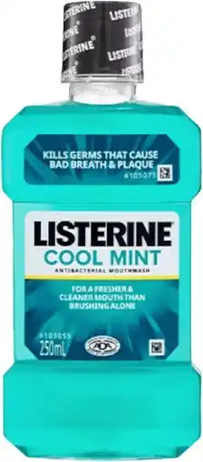 healthylife Listerine Cool Mint Antibacterial Mouthwash 250ml offer