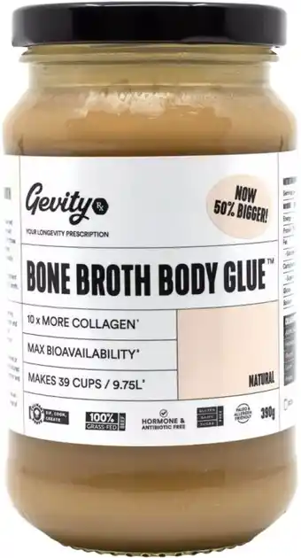 healthylife Gevity Rx Bone Broth Body Glue Natural 390g offer