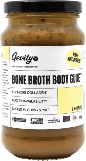 healthylife Gevity Rx Bone Broth Body Glue A.M Cleanse 390g offer