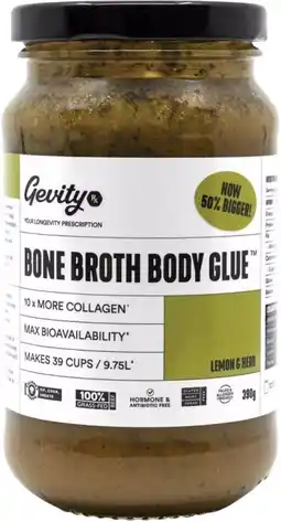 healthylife Gevity Rx Bone Broth Body Glue Lemon 390g offer