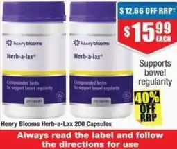 Chemist Warehouse Henry Blooms Herb-a-Lax offer