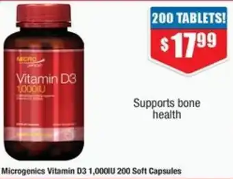 Chemist Warehouse Microgenics Vitamin D3 1,000IU offer