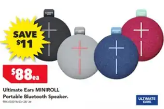 Harvey Norman Ultimate ears miniroll Portable Bluetooth Speaker offer