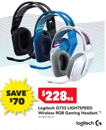 Harvey Norman Logitech G733 LIGHTSPEED Wireless RGB Gaming Headset offer