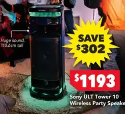 Harvey Norman Sony ULT Tower 10 Wireless Party Speaker offer