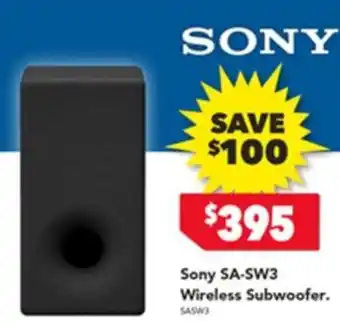 Harvey Norman Sony sa sw3 wireless subwoofer offer