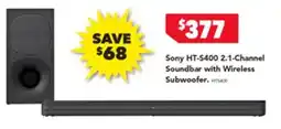 Harvey Norman Sony HT-S400 2 1 Channel Soundbar with Wireless Subwoofer offer