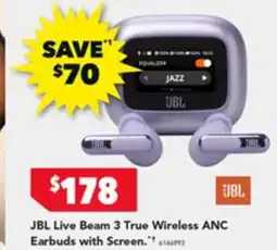 Harvey Norman JBL Live Beam 3 True Wireless ANC Earbuds with Screen offer