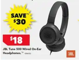 Harvey Norman JBL Tune 500 Wired On Ear Headphones offer