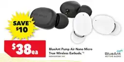 Harvey Norman BlueAnt Pump Air Nano Micro True Wireless Earbuds offer