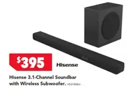 Harvey Norman Hisense 3 1 Channel Soundbar with Wireless Subwoofer offer