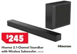 Harvey Norman Hisense 2 1 Channel Soundbar with Wireless Subwoofer offer