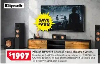 Harvey Norman Klipsch R600 51 Channel Home Theatre System offer