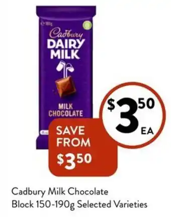 Foodworks Cadbury Milk Chocolate offer