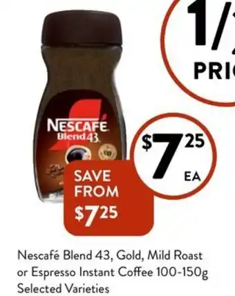 Foodworks Nescafé Blend 43 Gold Mild Roast offer