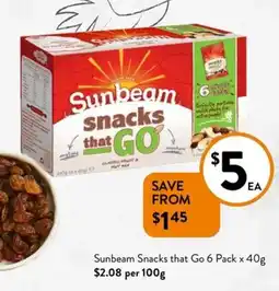 Foodworks Sunbeam Snacks that Go offer