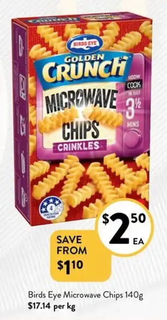 Foodworks Birds Eye Microwave Chips offer