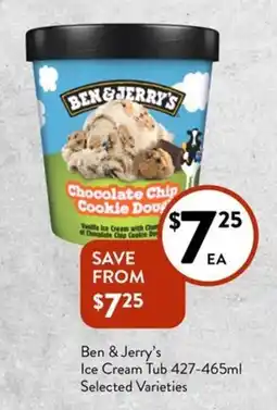 Foodworks Ben&jerry's Ice Cream Tub offer