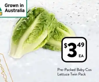 Foodworks Pre-Packed Baby Cos Lettuce Twin Pack offer