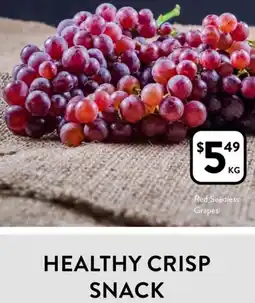 Foodworks Red Seedless Grapes offer