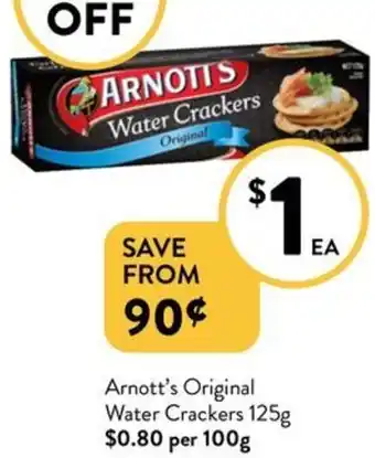 Foodworks Arnott's Original Water Crackers offer