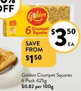 Foodworks Golden Crumpet Squares offer