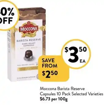 Foodworks Moccona Barista Reserve offer