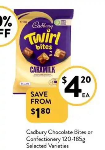 Foodworks Cadbury Chocolate Bites or Confectionery offer