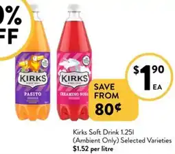 Foodworks Kirks Soft Drink offer