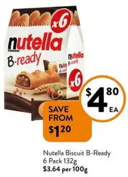 Foodworks Nutella Biscuit B Ready offer