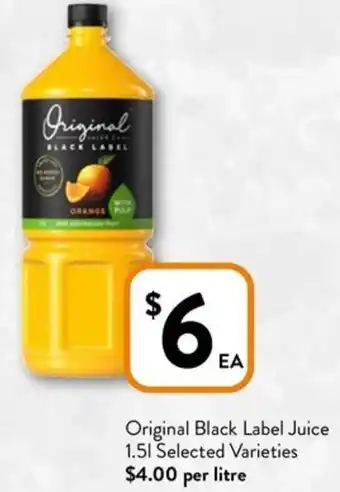 Foodworks Original Black Label Juice offer