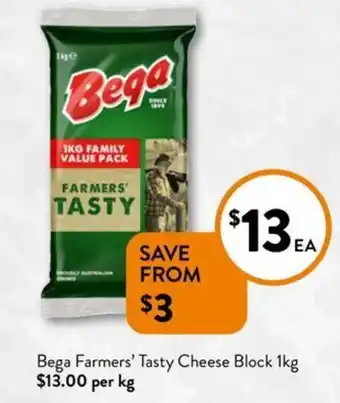 Foodworks Bega Farmers' Tasty Cheese Block offer