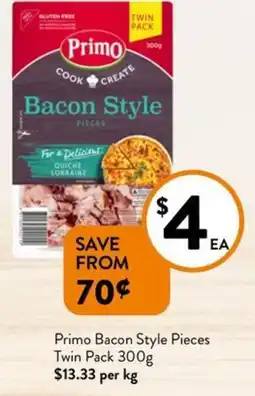 Foodworks Primo Bacon Style Pieces Twin offer