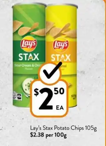 Foodworks Lay's Stax Potato Chips offer