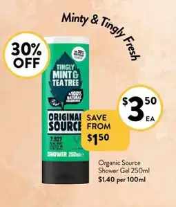 Foodworks Organic source shower gel offer