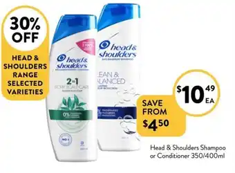 Foodworks Shampoo or Conditioner offer