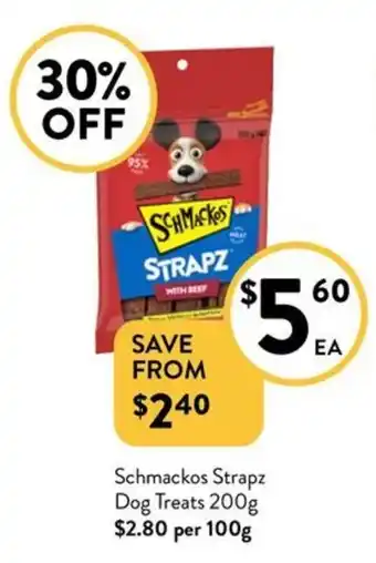 Foodworks Schmackos Strapz Dog Treats offer