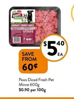 Foodworks Diced Fresh Pet Mince offer