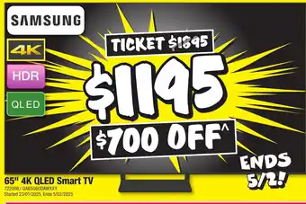 JB Hi-Fi 65" 4K QLED Smart TV offer