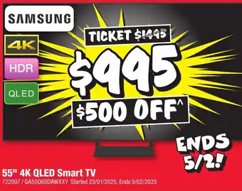 JB Hi-Fi 55" 4K QLED Smart TV offer