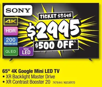 JB Hi-Fi 65" 4K Google Mini LED TV offer