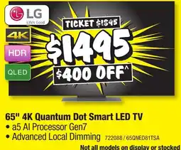 JB Hi-Fi 65" 4K Quantum Dot Smart LED TV offer