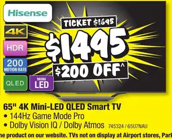 JB Hi-Fi 65" 4K Mini-LED QLED Smart TV offer