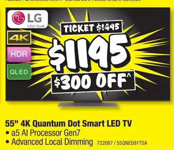 JB Hi-Fi 55" 4K Quantum Dot Smart LED TV offer