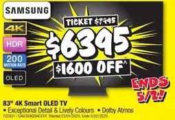 JB Hi-Fi 83" 4K Smart OLED TV offer