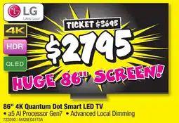 JB Hi-Fi 86" 4K Quantum Dot Smart LED TV offer