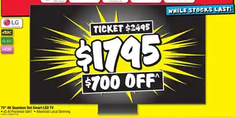 JB Hi-Fi 75" 4K Quantum Dot Smart LED TV offer