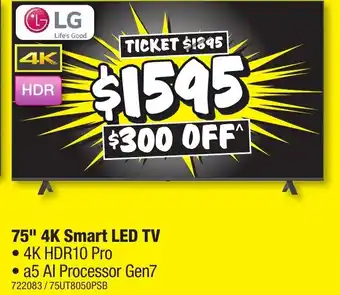 JB Hi-Fi 75" 4K Smart LED TV offer