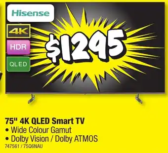 JB Hi-Fi 75" 4K QLED Smart TV offer