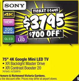 JB Hi-Fi 75" 4K Google Mini LED TV offer